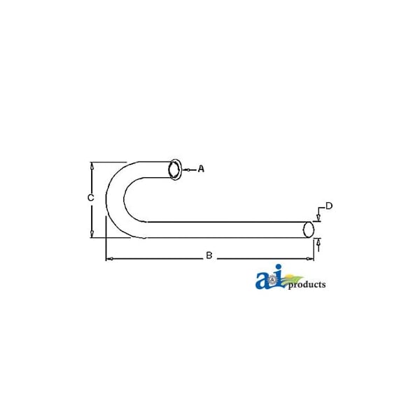 Vertical Exhaust Pipe 14" x3" x33"